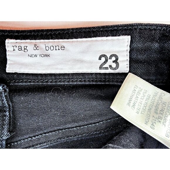 Rag Bone Size 23X29 Women Nina High Rise Bootcut No Fade Black Denim Logo Jeans - Picture 5 of 13